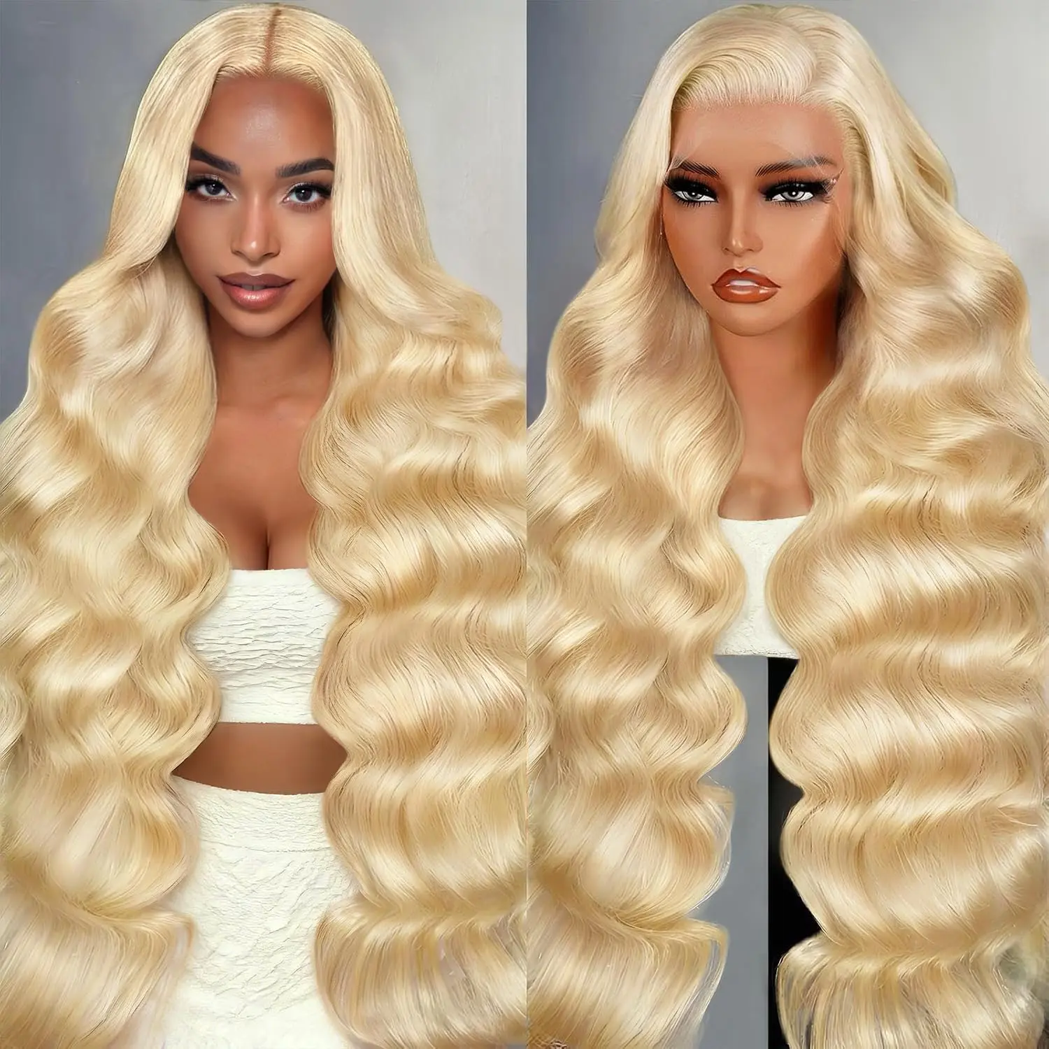 Vinisay 613 Blonde Body Wave Lace Front Wigs Human Hair 200 Density Body Wave 13x6 HD Lace Front Wigs Human Hair Pre Plucked with Baby Hair 613 Glueless Lace Frontal Wigs Human Hair for Women