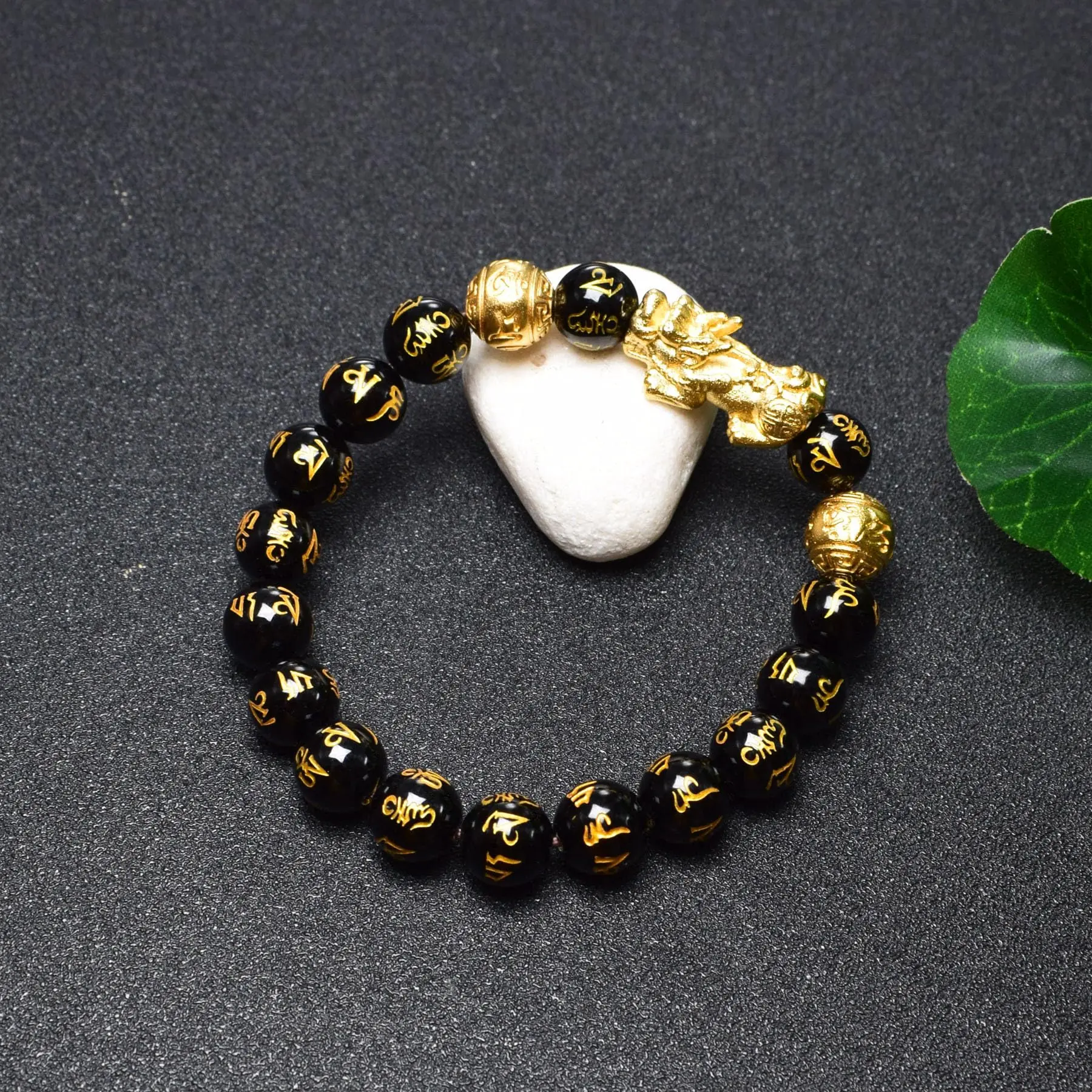 Black Obsidian Healing Natural Crystal Bracelet - Unisex Money Attraction Accessory with Sagen Pixiu for Protection, Suitable for Daily & Special Occasions, Healing Crystal Bracelet, Natural Crystal Bracelets