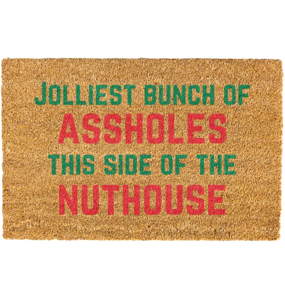 Jolliest Bunch doormat, Funny Christmas Door mat, Welcome Mat, Funny Door mat, Holiday Doormat, Christmas Decor, Christmas Decorations