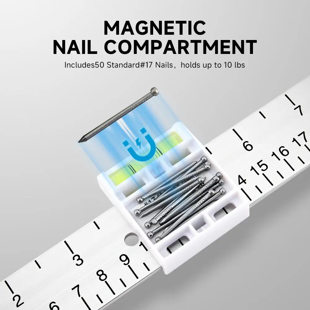 Picture Hanging Tool with Level, Picture Frame Hanging Ruler, Wall Alignment & Marking Tool, Easy Install Frame Leveling Tool for Wall Decor, Artwork, DIY Crafts & Home Organization