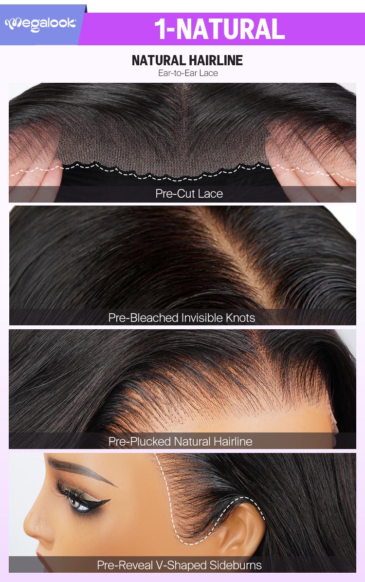 [NEW IN] Megalook 13x6 Glueless Full Lace Front Wig HD Transparent Lace Curls Wig Easy Wear Go Wig For Black Women Natural Hairline Beginners Friendly