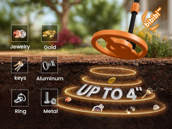 【Best Gift】2 off-Syvio Children's Metal Detector, Adjustable 27.5”-37.8” Metal Detector for Kids with Intuitive LCD Display, Lightweight Kids Metal Detectors with 6” Search Coil for Exploration Hiking, Gift for Boys & Girls