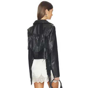 MORE TO COME Viola Faux Leather Jacket in Black
