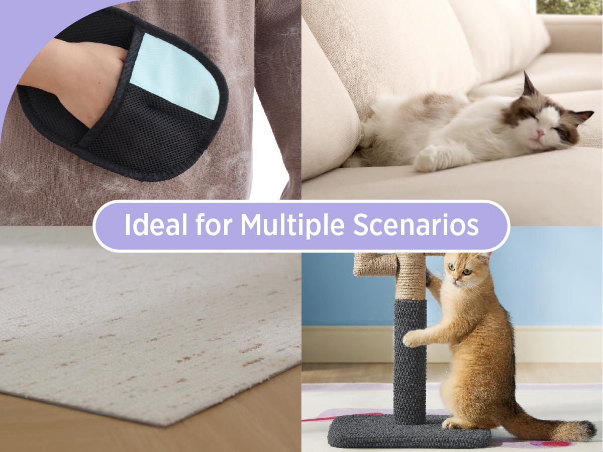 Lesure Pet Hair Remover Glove, Electrostatic Removal Gloves for Pet Hair, Pet Hair Remover Gloves for Dog & Cat, TikTokShopBlackFriday Choice, Reusable Pet Hair Remover Glove for Carpet, Couch, Clothing, Furniture(Use horizontally) Shedding Grooming Kit