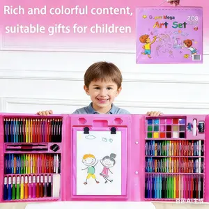 208pcs Art Supplies Set with Colored Pencils, Paint Brushes, Crayons, Markers, Acrylic Paint Markers, Acrylic Paint Set, Sketch Book & Drawing Pad for Kids