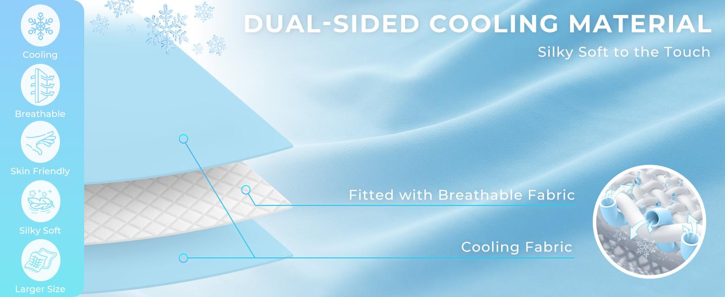 Yoofoss Cooling Comforter King Size Arc-Chill Q-Max 0.45 Modern Ice Cold Silk Smooth Blanket for Hot Sleepers Summer Lightweight Breathable Bedding