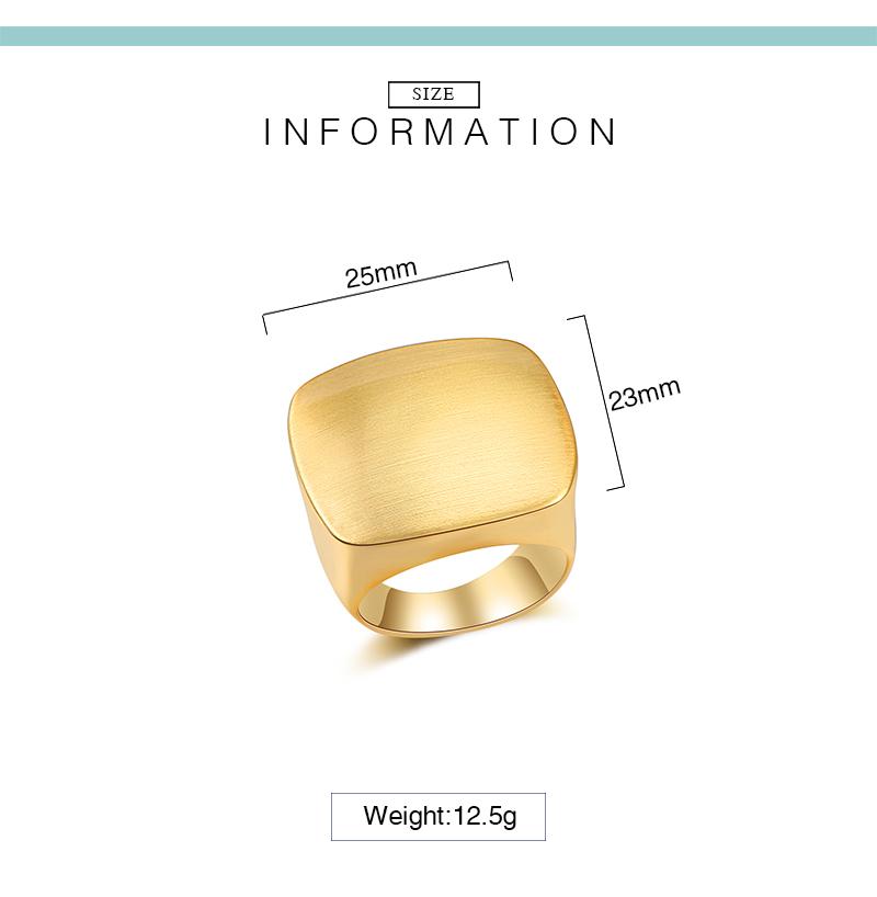 Aprilery Chunky Square Signet Ring – Bold & Versatile Cocktail Ring for Women & Men, Smooth Matte Finish, Solid Construction, Anti-Tarnish, Hypoallergenic, Elegant & Stylish, True to Size, Ideal for Large & Medium Hands - Greenish