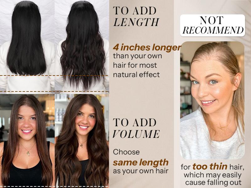 AISI HAIR New 16/20 inch Wavy Invisible Wire Hair Extensions with Transparent Wire Hairpieces for Women halo hair Synthetic Extension