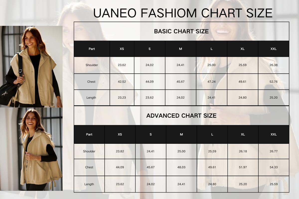 UANEO Women's Fleece Vest Casual Sleeveless Button Down Sherpa Jacket Outerwear with Pockets TikTokShopBlackFriday