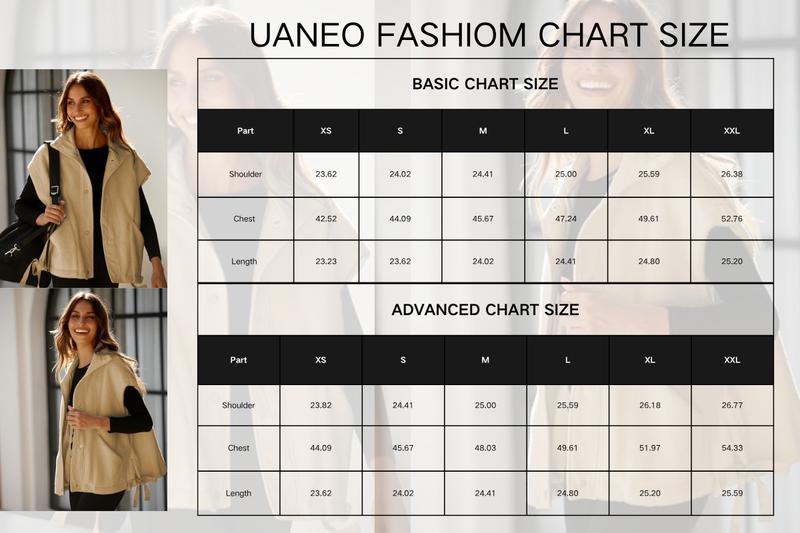 UANEO Women's Fleece Vest Casual Sleeveless Button Down Sherpa Jacket Outerwear with Pockets TikTokShopBlackFriday
