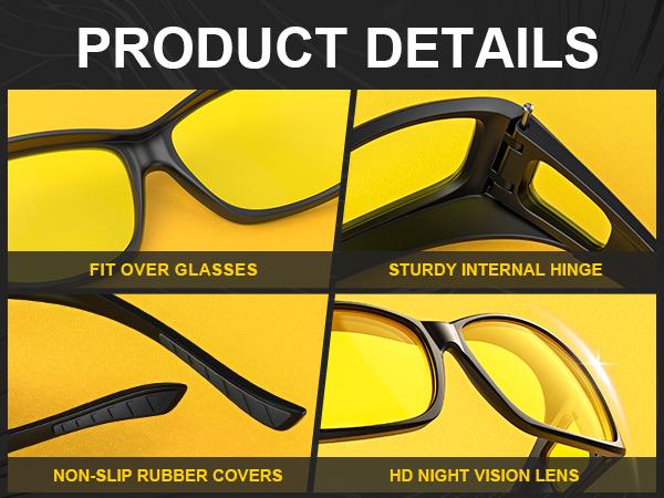 KALIYADI 2026 NEW 3-Piece Set Fit Over Prescription Glasses with Polarized Night-Driving Glasses KALIYADI 2026 NEW 3-Piece Set Fit Over Prescription Glasses with Polarized Night-Driving Glasses