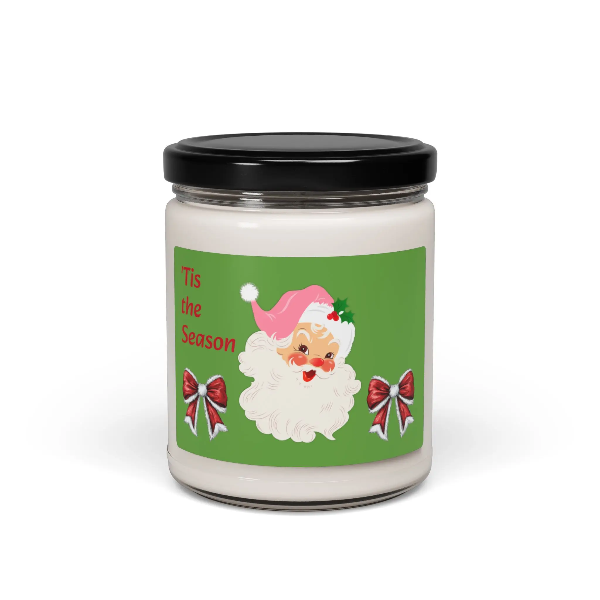 Soy Candle, Christmas Santa Candle, Holiday Gifts, Festive Candle, Tis the Season, Coquette Bows Candle, Different Fragrences Candle