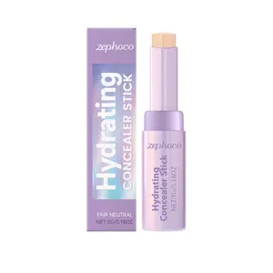 Zephoco Hydrating Contouring Concealer Stick | Multi-functional concealer and highlighter stick for precise coverage of blemishes and nose contouring, creating a flawless finish | Ivory White & Natural & Coffee Brown | Cosmetics | Long-lasting wear stick