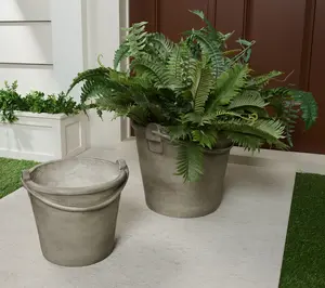 Garden Reflections Set of 2 Bucket Pail Planters Garden Reflections Set of 2 Bucket Pail Planters