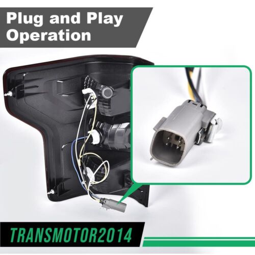 Fit For 2018-2020 Ford F-150 Pickup Rear Tail Lights Brake Lamps Assembly Smoked