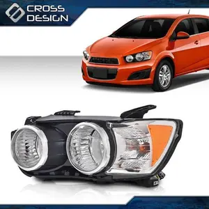CROSSDESIGN Fit For 2012-2016 Chevy Sonic Chrome Amber Halogen Headlight Left Driver Side