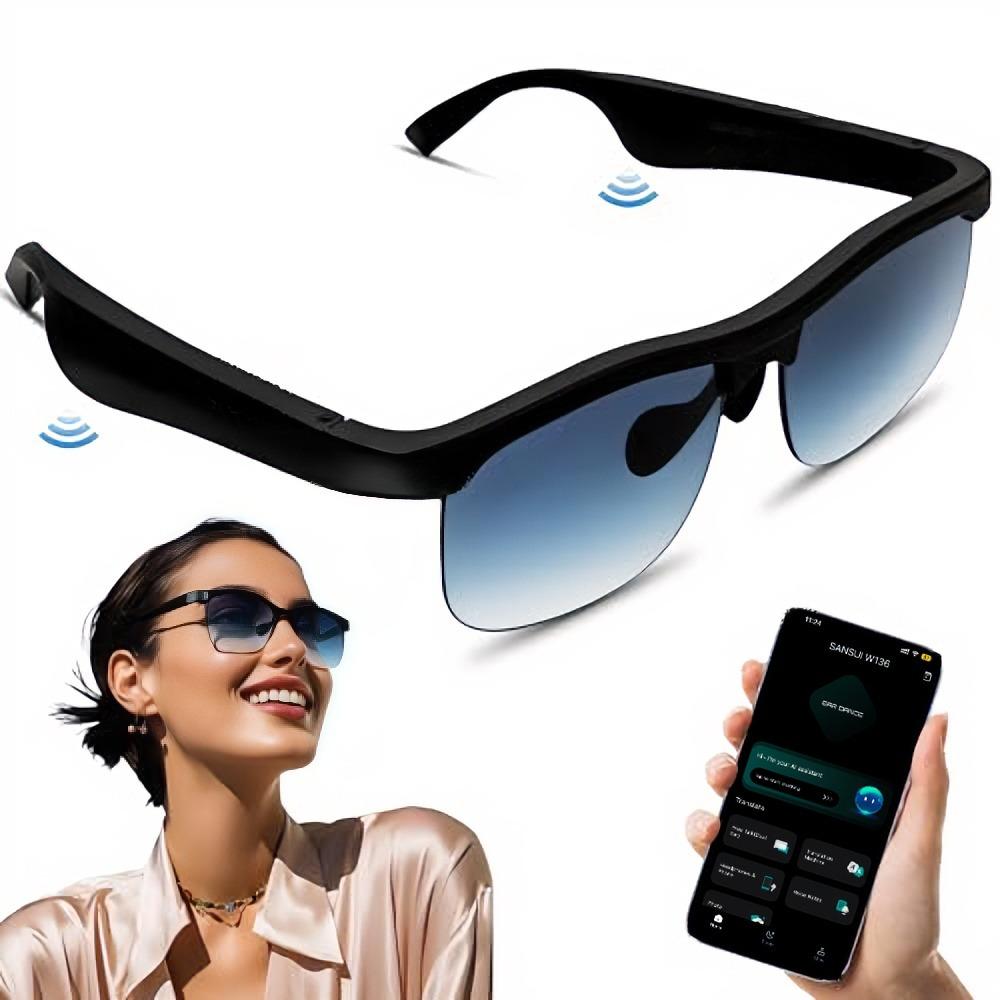 Smart Glasses,Wireless Headphone SmartGlasses for Listening To Music &Calling,Bluetooth-Compatible Creative SportsSmart Glasses Wearable Wireless Earphone Smart Glasses Multifunctional Translation