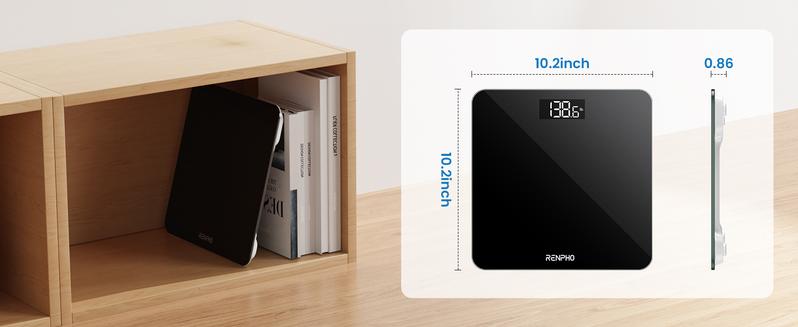 RENPHO Digital Bathroom Scale Accurate Weight Measurement Scale with Backlit LED Round Corner Design, Body Scale Weight up to 400 lb/180kg