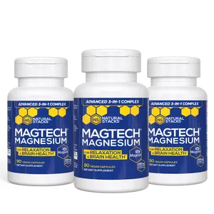 MagTech Magnesium (90ct) - 3 Pack - - Promotes Sleep Quality and Relaxation* - Contains Magnesium Glycinate, Magnesium l-Threonate (MagTein), and Magnesium Taurate