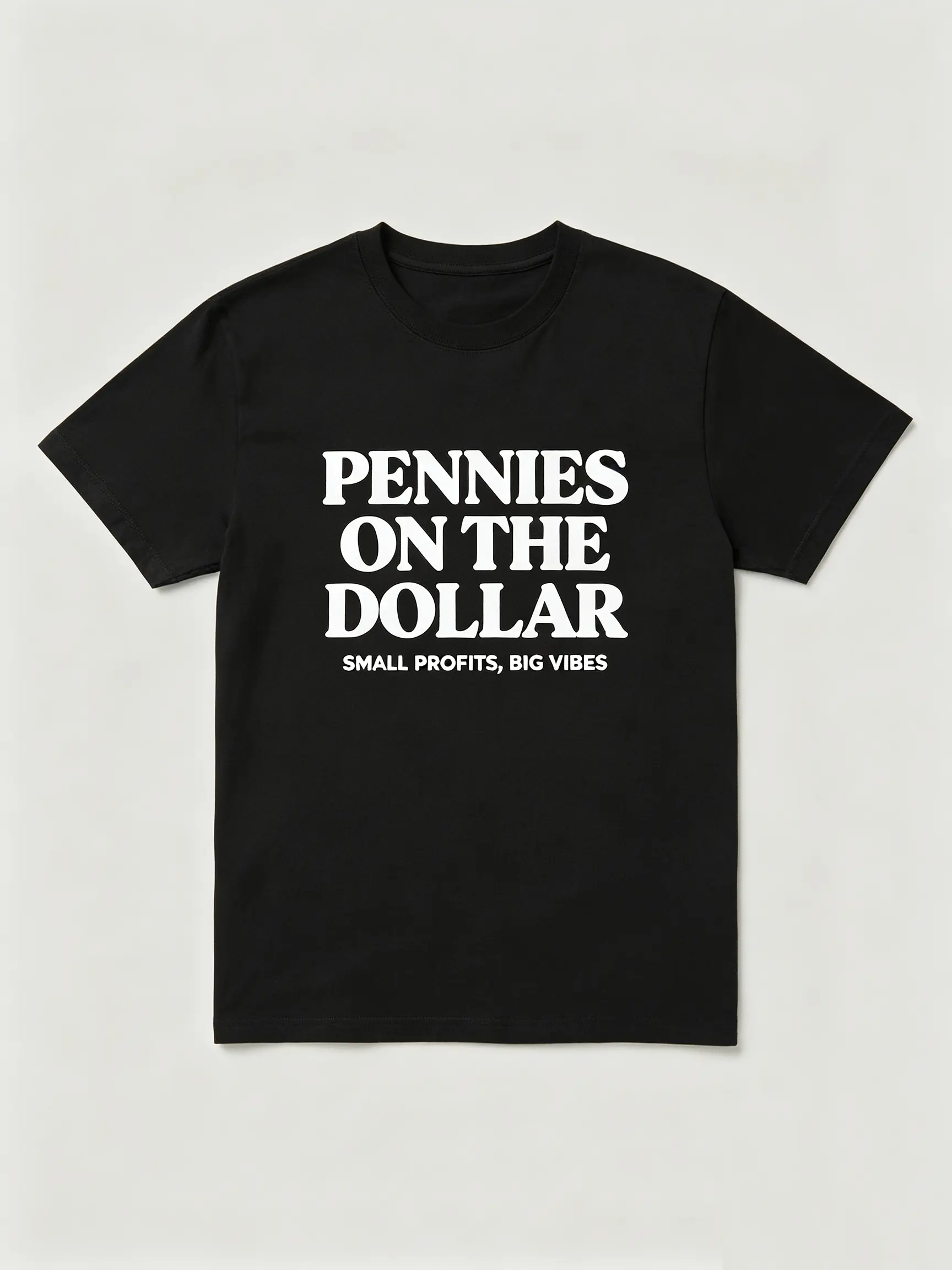 Men's "Pennies On The Dollar" Graphic T-Shirt - Cotton Blend, All Season, Multi-Size, Printed Logo Funny Entrepreneur Tee, Menswear Top