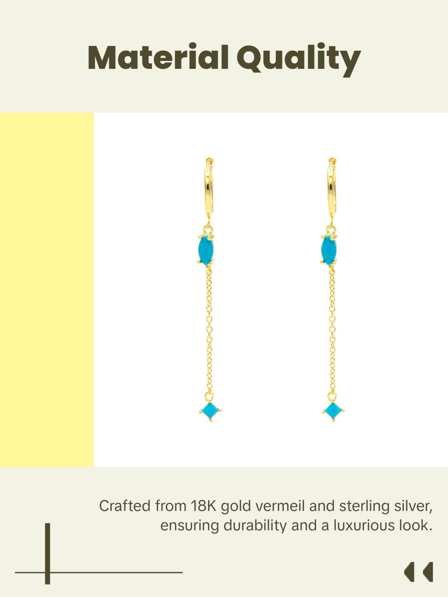 Elegant Turquoise Huggie Earrings