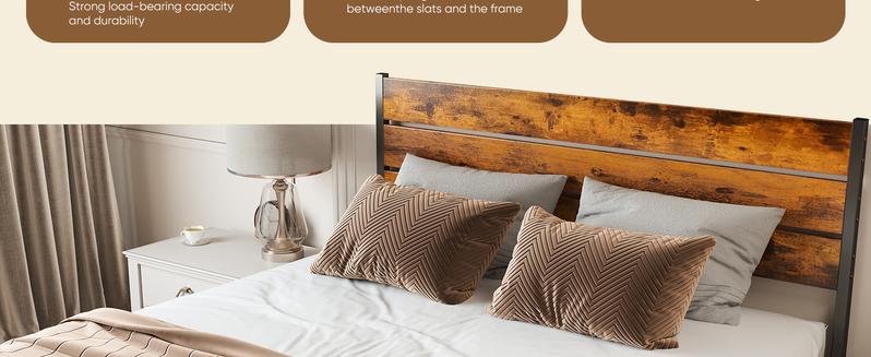 【Deal】Metal Platform Bed Mattress Foundation with Headboard and and Footboard, No Box Spring Needed with 800LBS Sturdy Wooden Slats Support