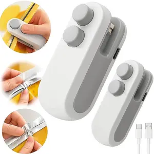 Mini snack bag sealing machine,2 in 1 heat USB rechargeable snack bag selaer,plastic bag resealing machine