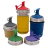 Oil Cruet Pour Lid for Mason Jars - Silicone with Stainless Steel Band