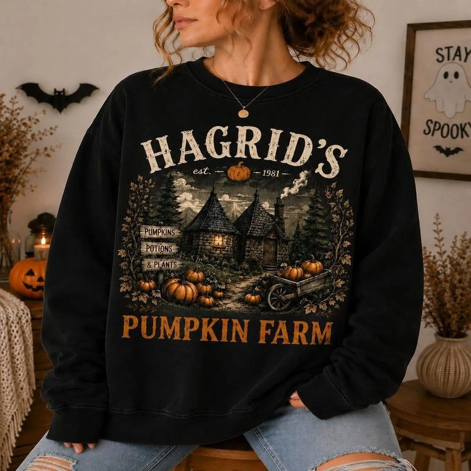 Hagrid Pumpkin Farm Sweatshirt, Wizard Pumpkin Patch Shirt, Halloween Sweatshirt, Halloween Sweatshirt