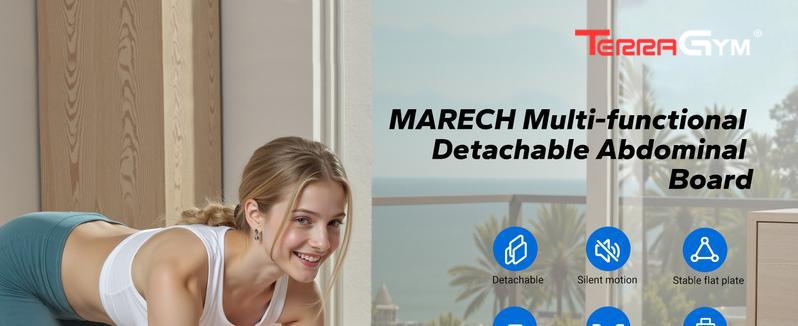 Terra Gym Multi-functional Adjustable Ab Exercise Board, Split Ab Slide Roller Board, Home Pilates Reformer with Knee Mat for Home Gym Core & Ab Strength Training, Abdominal Crunch Machine