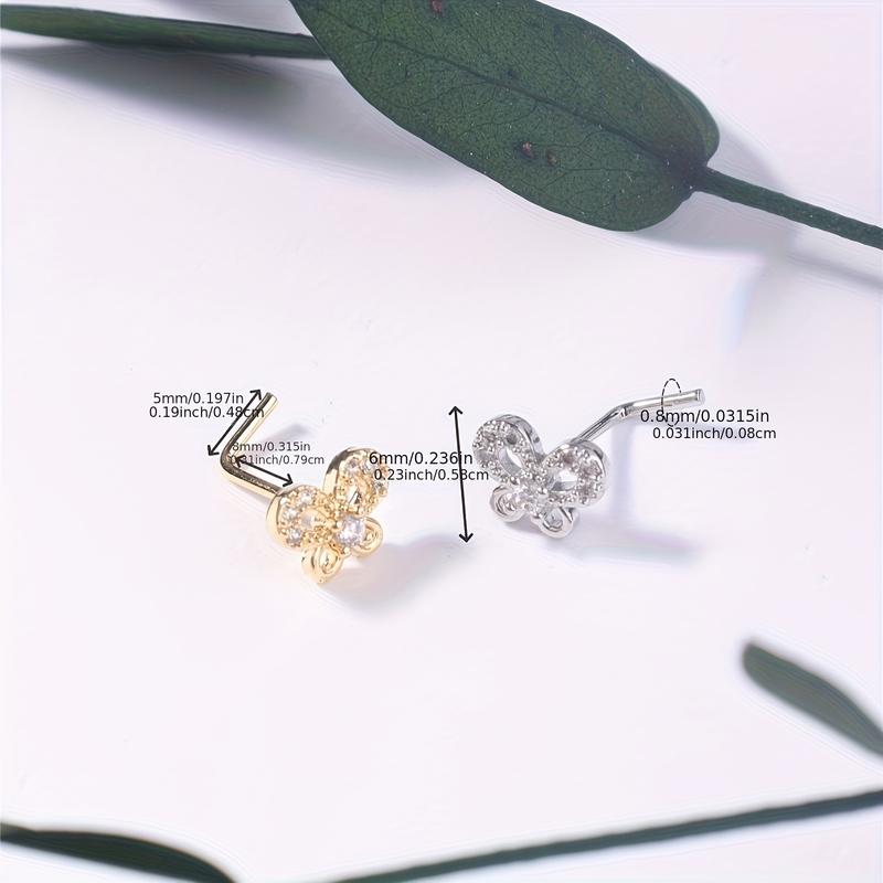 6PCS Nose Stud L Shaped Nose Rings Stud For Women Nose Screw Nose Piercing Stud Flower Heart Nostril Jewelry 6PCS Nose Stud L Shaped Nose Rings Stud For Women Nose Screw Nose Piercing Stud Flower Heart Nostril Jewelry