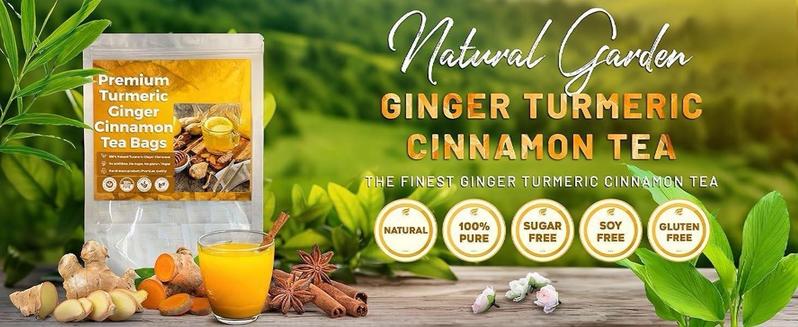 120 Bags Premium Turmeric Ginger Cinnamon Tea, Improve Digestion, Support Brain, Weight, Skin and Sleep, Eco-Conscious Tea Bags and Premium Natural Ingredients. Turmeric Ginger Herbal Tea. No Sugar, No Caffeine, No Gluten, Vegan.