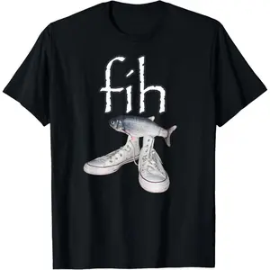 Fih Shoes Fish Funny Misspelled Fish Meme T-Shirt Ultimate Cartoon Comfort Unisex Casual Top for Everyday Wear