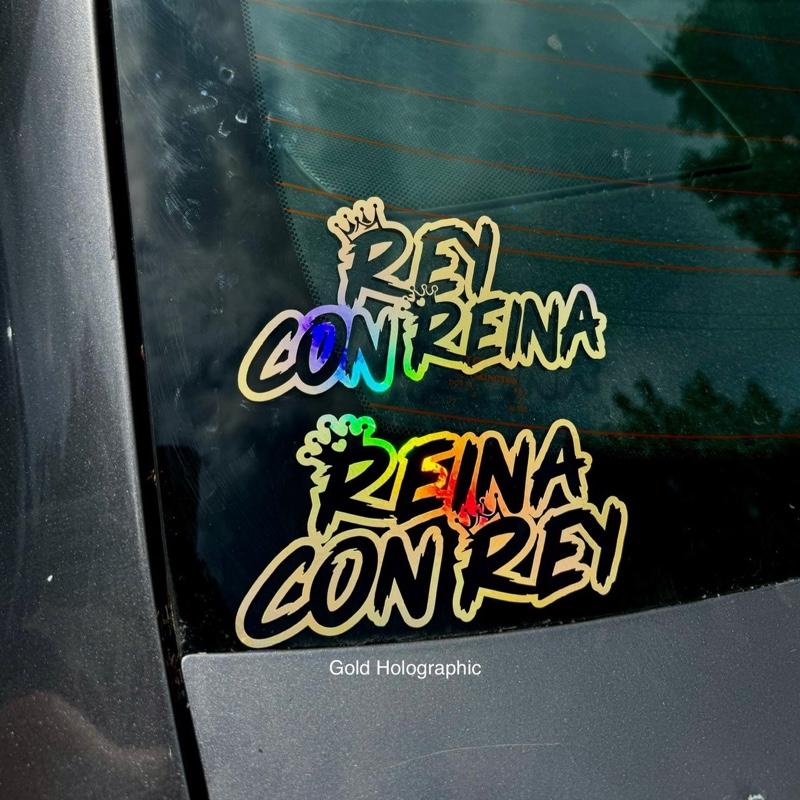 Rey Con Reina / Reina Con Rey Calcomania Sticker Decal | Cars | Trucks | SUV’s | Car Mods | His and Hers Vehicle Exterior Decoration