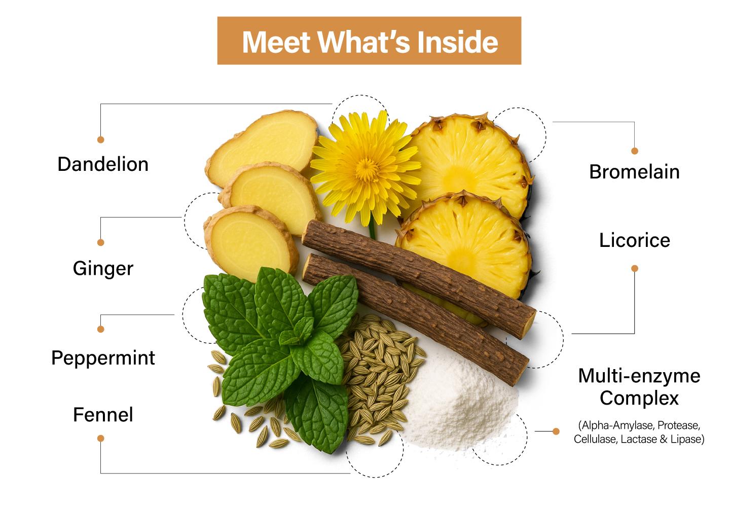 Sandhus Debloat | Fast-Acting Enzymes for Bloating Relief, Gas Reduction & Gut Comfort , 30-Day Supply |  Healthcare Vitamin Dietary Supplement Edible