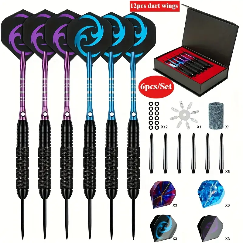 6pcs/Set of Professional Metal Darts Gift Set - Aluminium shafts and PET flys - perfect for training and tournaments! Darts Sets Darts Gear Dart Pins
