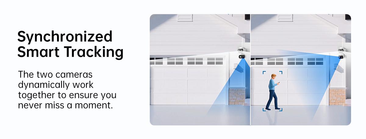 TP-Link & Tapo C246D(2-Pack) 2K 3MP Dual Lens Pan/Tilt Indoor/Outdoor Security Cameras with AI Detection, 360° Pan, Free Person/Vehicle Detection, SD/Cloud Storage, Works with Alexa & Google Home