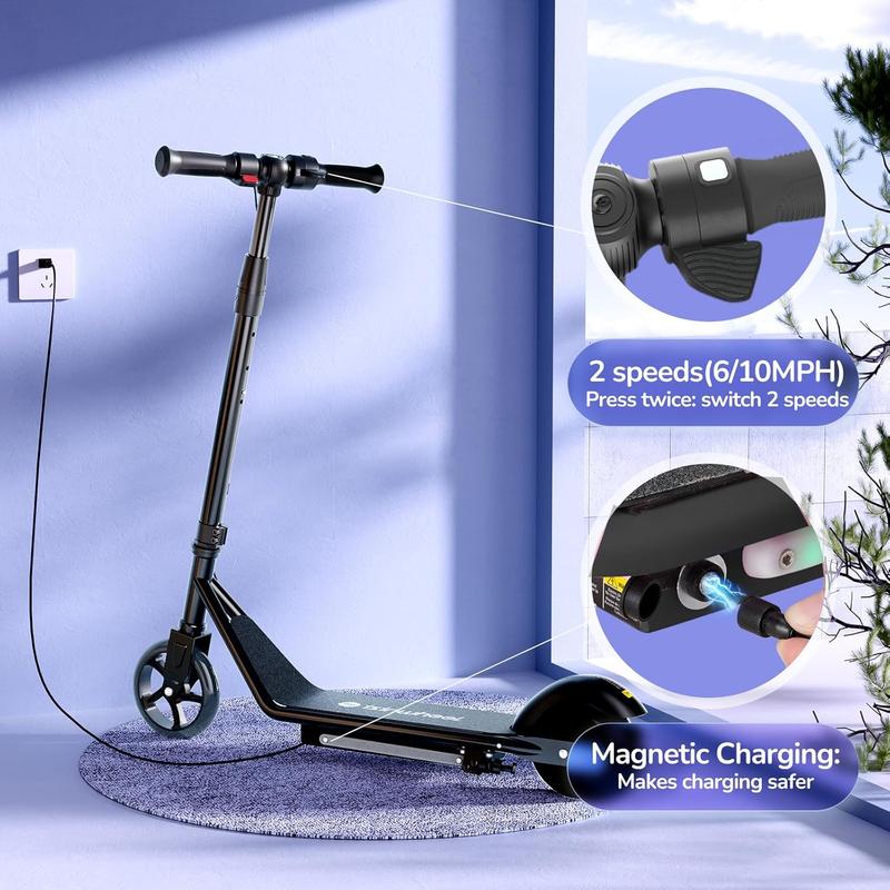 【Christmas Sale】 Electric Scooter for Kids- Aluminum Alloy Frame, 12 Mph & 9 Miles Range , 150W/200W Motor, Lightweight 20 lb, LED Lights & Electronic Brakes, Kids Foldable Electric Scooter for Kids