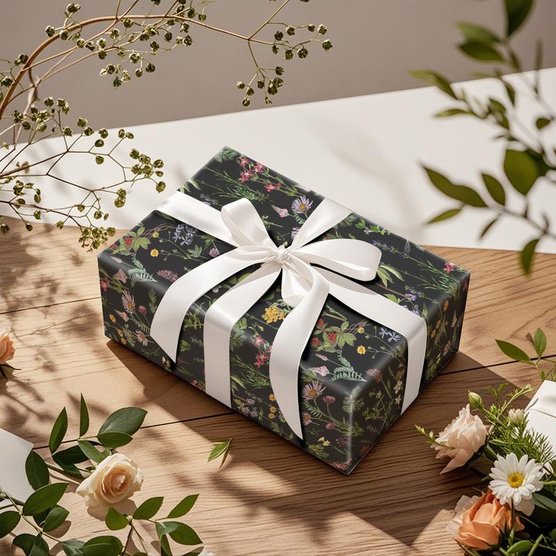 RUSPEPA Vintage Floral Gift Wrapping Paper Roll 17 Inches × 16.4 Feet Mini Roll for Birthdays Weddings Parties and Holiday Celebrations with Elegant Floral Design