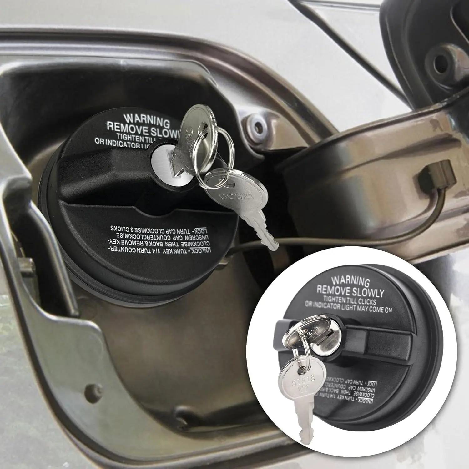 Locking Gas Cap, Lock Fuel Cap Replace Compatiblewith Chevy, GMC, Toyota, Honda, Nissan, Subaru,Acura, Buick, Cadillac, Infiniti, Isuzu, Mitsubishi, ScionSuzuki, Pontiac