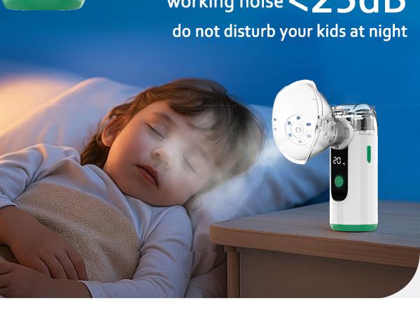 Hand-held Nebulizer for Respiratory System, Portable Nebulizer with Self-Clean Mode, Rechargeable Nebulizer for Home Office Travel