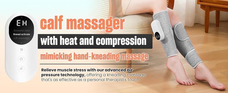 Leg Massager Set of 2 with Air Compression & Heat Function 3 Intensity Settings for Calf Relief Cordless Dual-purpose for Feet Legs Thighs and Knees Ideal Christmas Gift