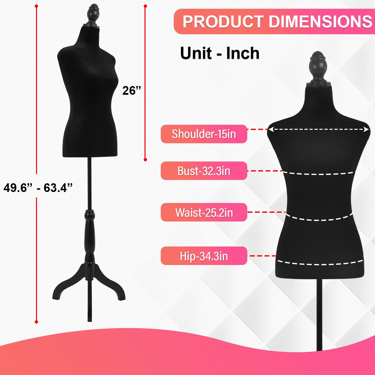 BestOffice Durable Female Manikin Dress Form 49.6-63.4 Inch Adjustable Height Wooden Tripod Stand High Density Foam Portable Display Mannequin for Window Displays & Home Decor Solid Wood BestOffice Durable Female Manikin Dress Form 49.6-63.4 Inch Adjustable Height Wooden Tripod Stand High Density Foam Portable Display Mannequin for Window Displays & Home Decor Solid Wood
