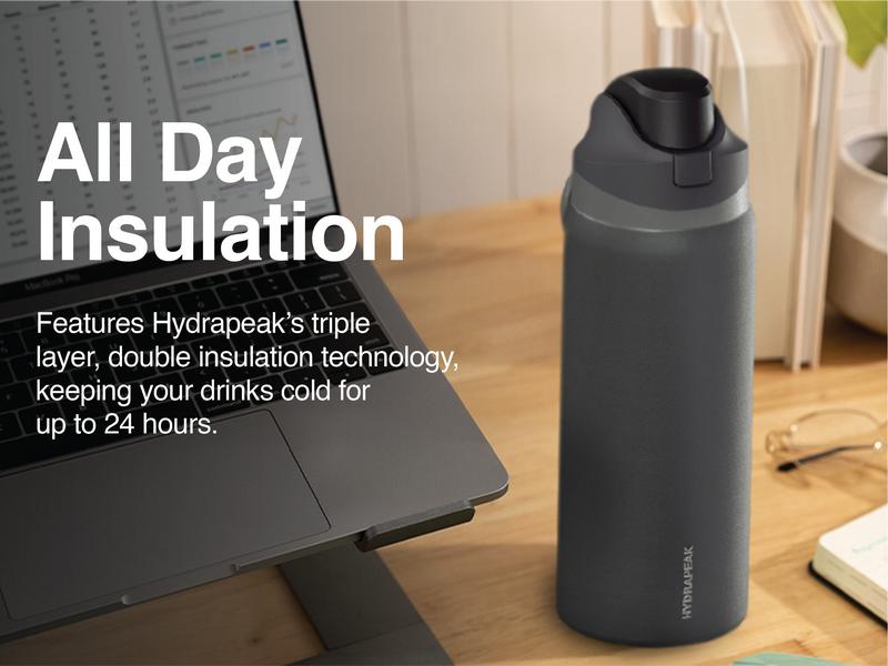 Hydrapeak Oasis 32oz Insulated Water Bottle 100% Leak Proof Stainless Steel Tumbler Cup Portable Drinkware Flask Mug