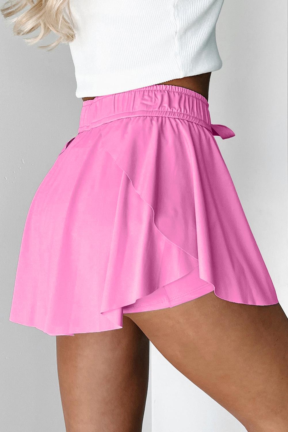 Mntaor Women's Casual Drawstring Tie High Waist Lined Tennis Skorts with Tie Detail, Ideal for Casual Outings and Versatile Wear