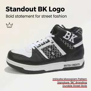 KINGS SL Series Blcak and White Black Sneakers for Men, Casual Shoes Footwear with BK Logo, Comfortable Sole Training Runner, Perfect Gift for Men Athletic Trainer Running