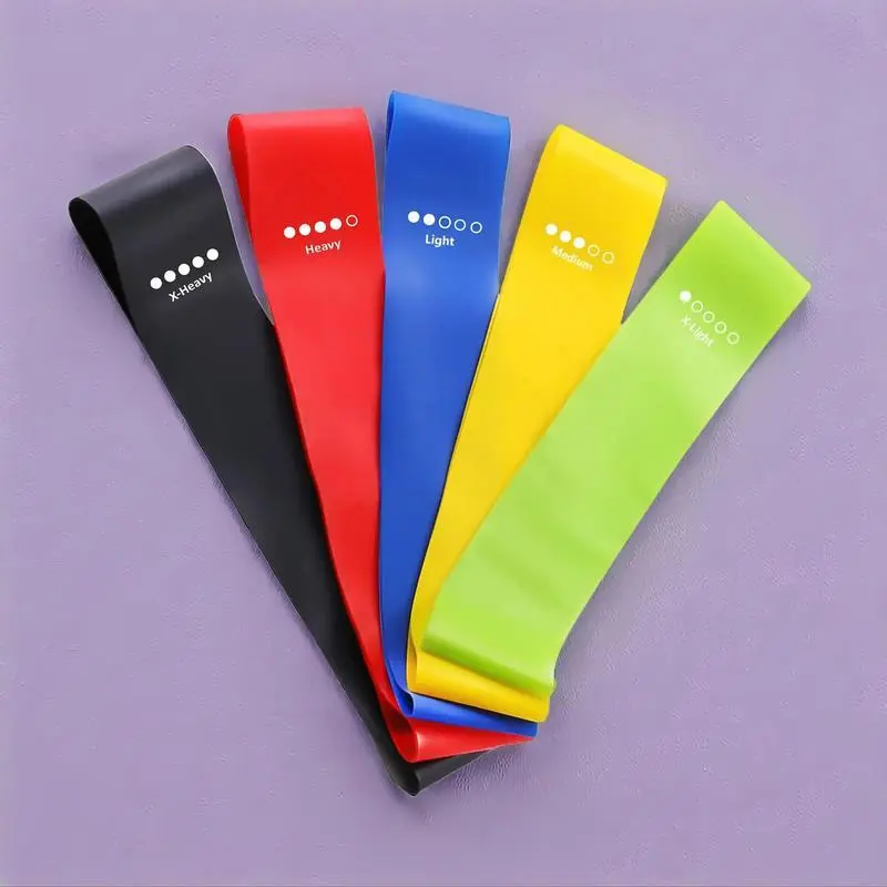 5 Counts/set Mini Loop Resistance Band Set with Storage Bag, Portable Exercise Band, Home Gym Exercise Stretching Training Equipment, Gymtok, Gym Accessories, Home Gym Kit-DBY