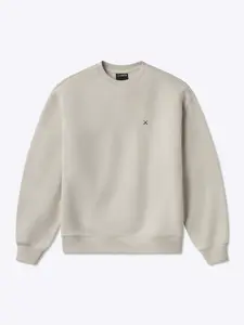 Cuts | Divine Fleece Pullover Men's Heavyweight Fleece Crew Neck Pullover | Classic Fit Brushed Cotton Blend | Dropped Shoulder Ribbed Trim