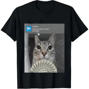 Ring Cat with Motion Meme - Funny Cat Shirt, Parody Tees, Funny Cat, Cat Meme, Meme Shirts, Shitpost Shirt, Silly Shirts Men's Oversized