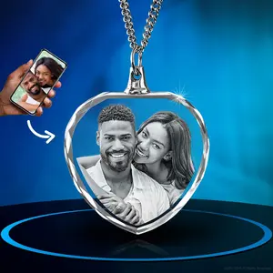 ArtPix 3D Crystal Photo, Personalized Necklace Gift, Customized Gifts for Mom, Women, Wife, Her